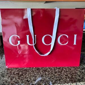 Gucci Red Luxury Shopping Gift Bag Unisex One Size